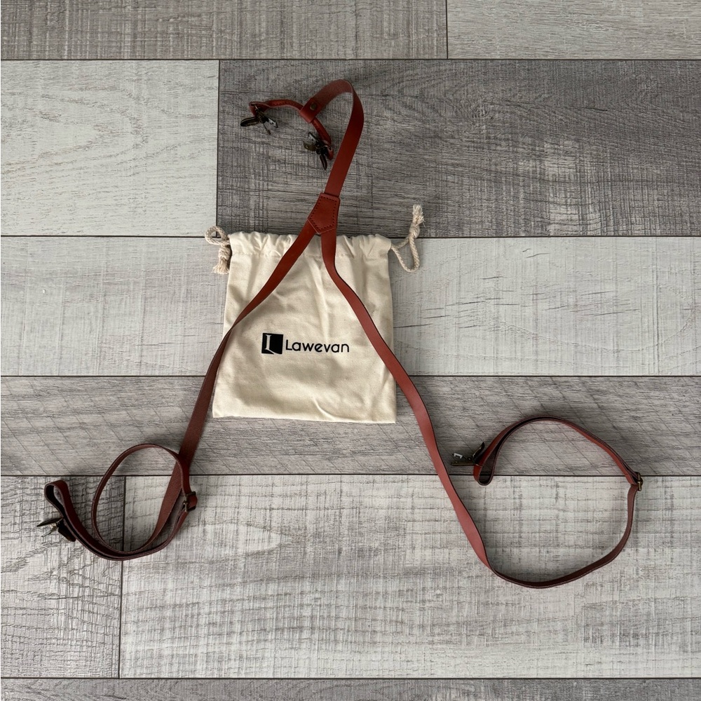 Lawevan Brown Leather Suspenders